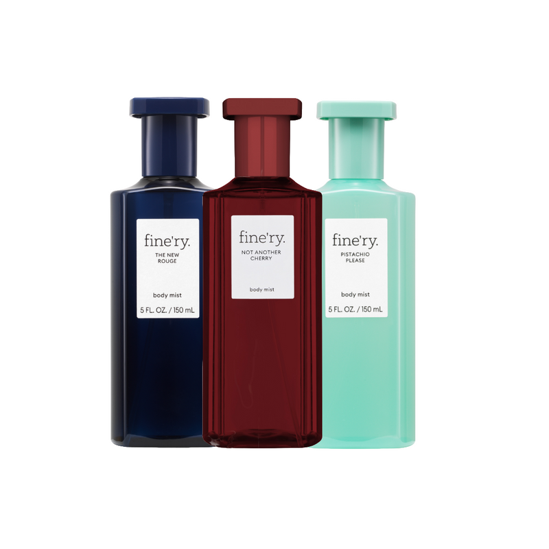 fine'ry. - 3 Piece 150ml Body Mist Set - The New Rouge + Not Another Cherry + Pistachio Please